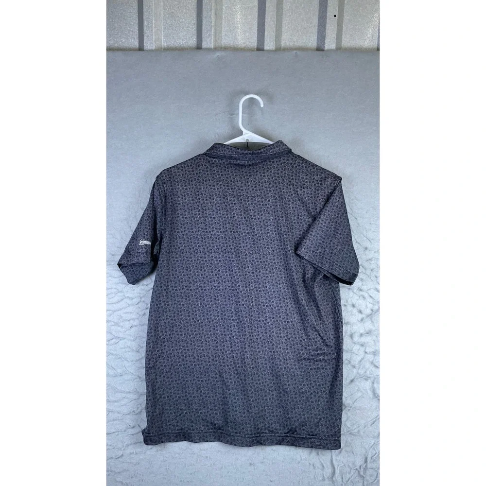 Peter Millar Polo Shirt Mens L Gray Excellent Geometric Skull Print Lochinvar